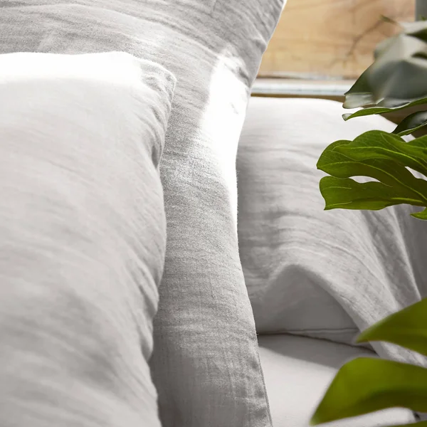 Housse de couette gaze de coton (240 x 220 cm) Gaïa Gris nuage