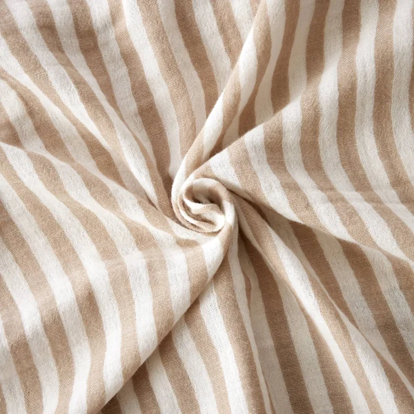 Housse de couette gaze de coton (240 x 220 cm) Gaïa rayures Ficelle