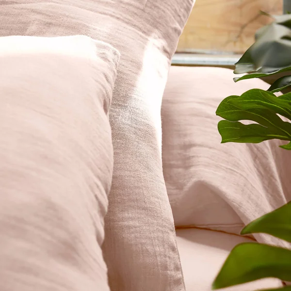 Housse de couette gaze de coton (240 x 220 cm) Gaïa Rose poudré