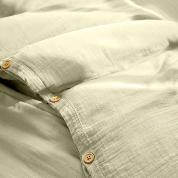 Housse de couette gaze de coton (240 x 220 cm) Gaïa Vert tilleul