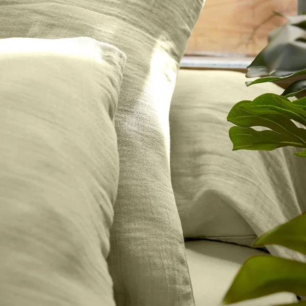 Housse de couette gaze de coton (240 x 220 cm) Gaïa Vert tilleul