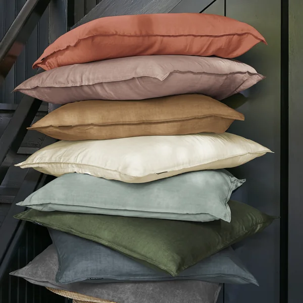 Housse de couette lyocell Tencel™ lavé (280 x 240 cm) Olivia Bleu stone