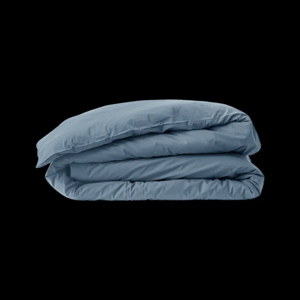 Housse de couette percale bio Elise - Bleu Gris - 140 x 200 cm