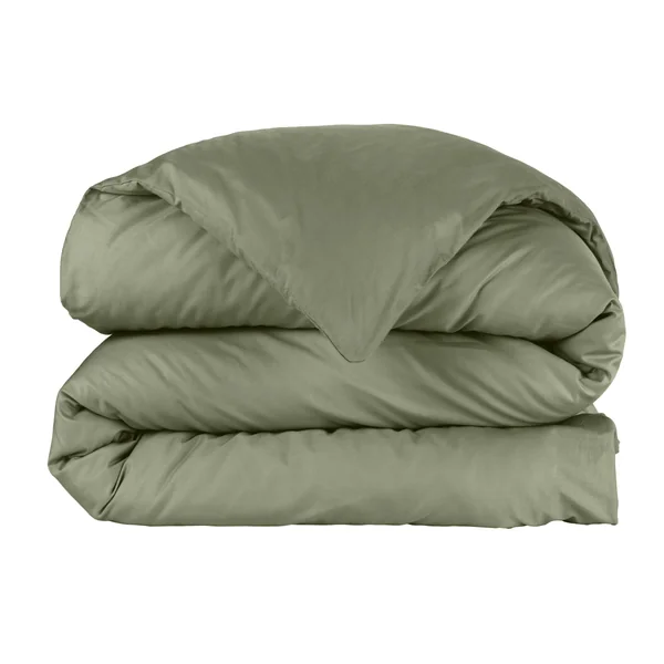 Housse de couette percale de coton (260 x 240 cm) Cali Vert romarin