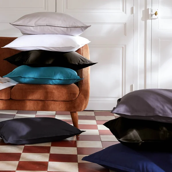 Housse de couette percale de coton (280 x 240 cm) Cali Noir