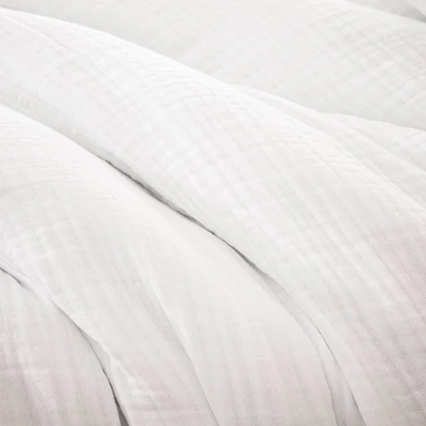 Housse de couette quadruple gaze de coton (260 x 240 cm) Victoria x Gaïa Blanc chantilly