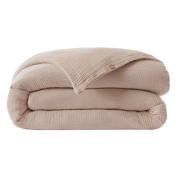 Housse de couette quadruple gaze de coton (260 x 240 cm) Victoria x Gaïa Ficelle
