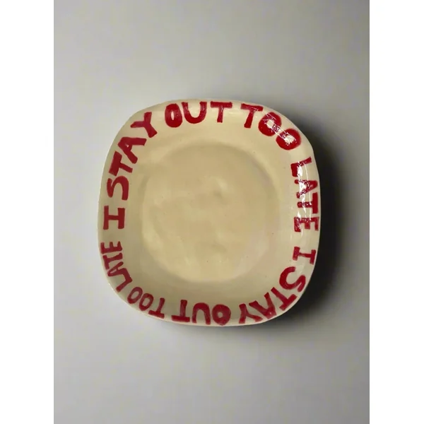 I Stay Out Too Late Tray in Red