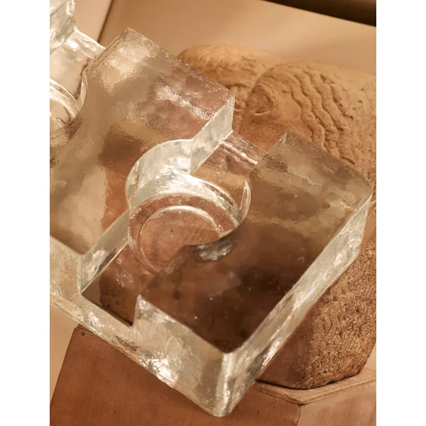 Important Scandinavian Clear Glass Candle Holder / Teapot Warmer c. 1960