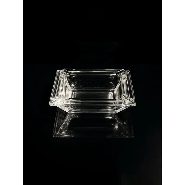 Italian Art Deco crystal glass ashtray / vide poche