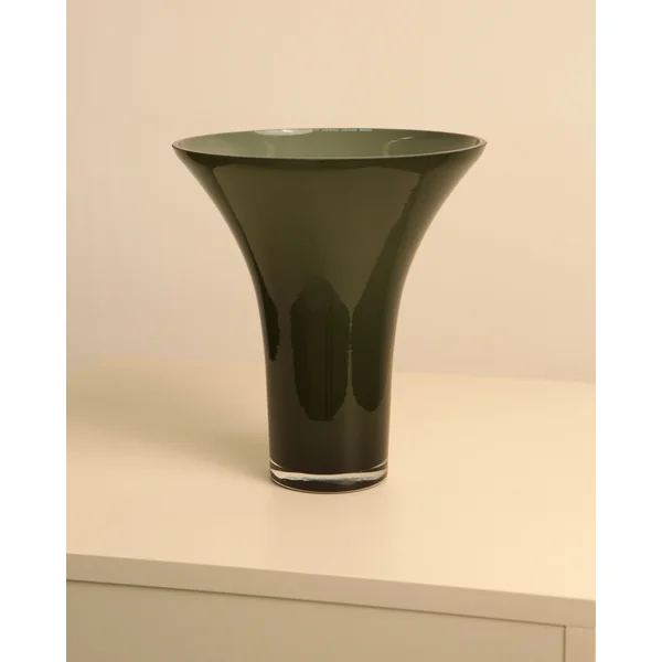 Italian Black Murano Glass Vase 80s