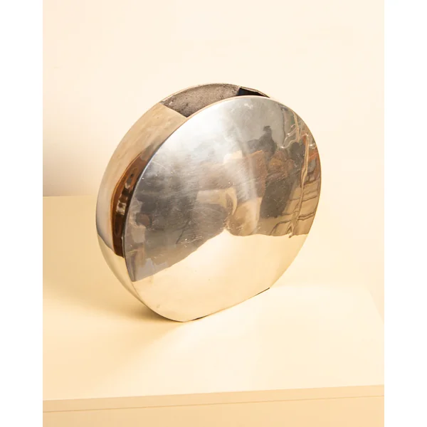 Italian Circular Cast-aluminum Vase 80s