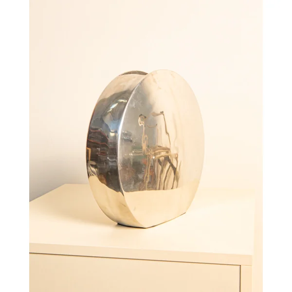 Italian Circular Cast-aluminum Vase 80s