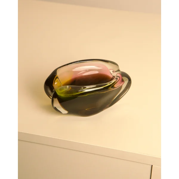 Italian Glass Ashtray "Gasoline" 70s