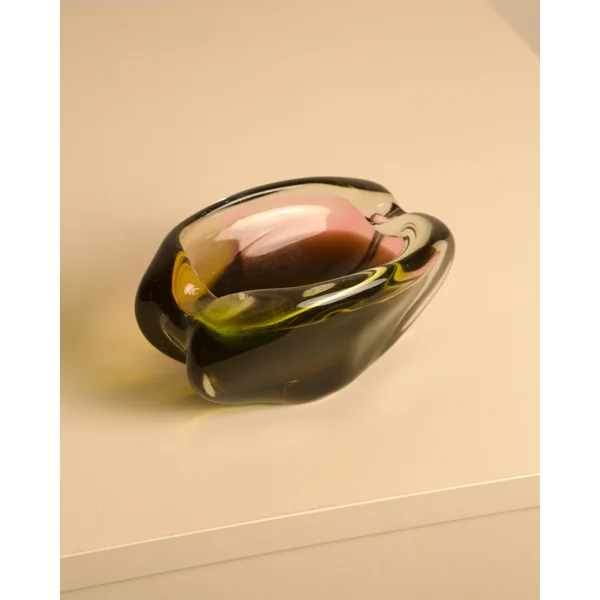 Italian Glass Ashtray "Gasoline" 70s