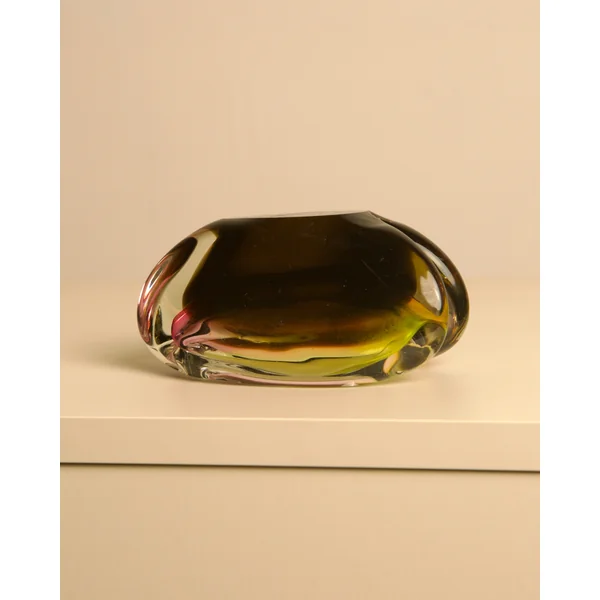 Italian Glass Ashtray "Gasoline" 70s