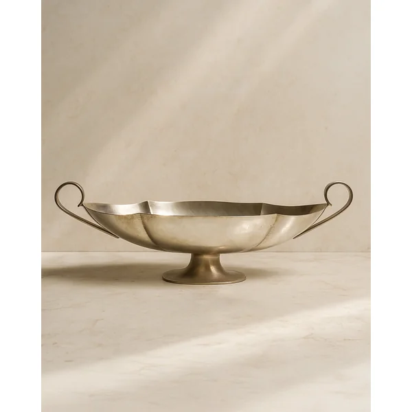 Italian silver plated serving bowl with handles - 1950s