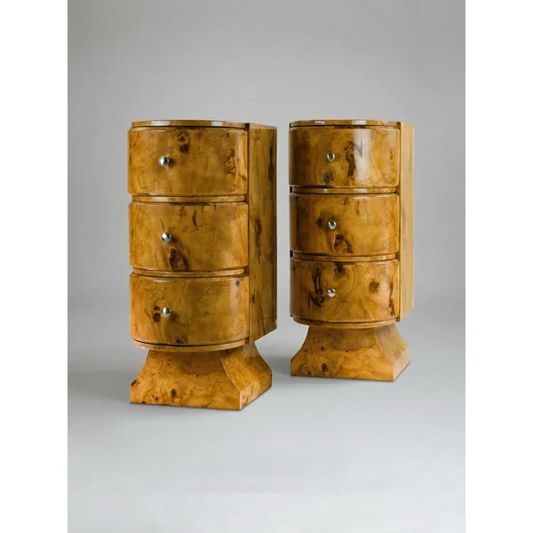 'Jumeaux Grand' Olive Burl Wood Side Table