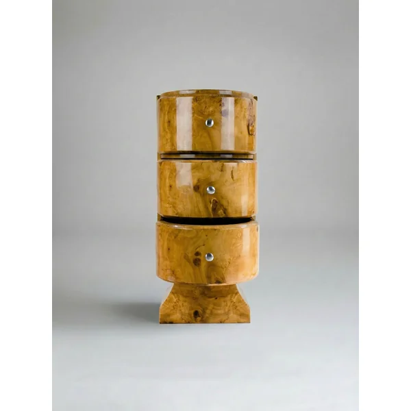 'Jumeaux Grand' Olive Burl Wood Side Table