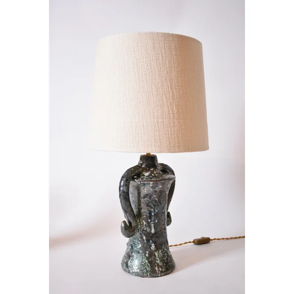 "Kasaï" Erato Blue and Green Ceramic Table Lamp
