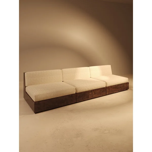 KAVA Collection I SOFA – Walnut Burl Finish, Dedar Upholstery