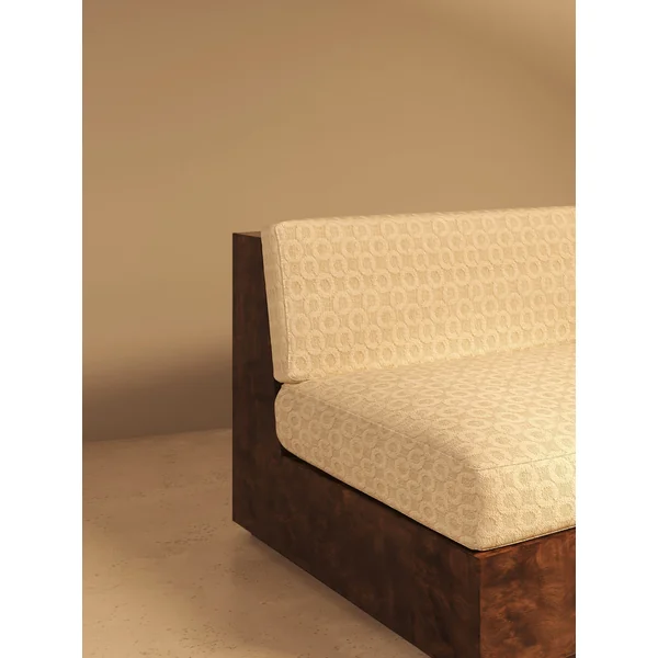 KAVA Collection I SOFA – Walnut Burl Finish, Dedar Upholstery