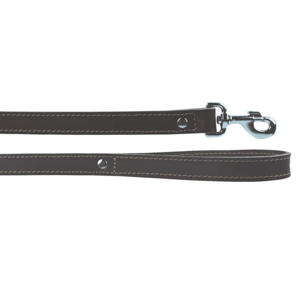 Laisse cuir double chien - L1M - 25mm - marron