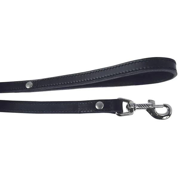 Laisse cuir double chien - L1M - 25mm - noir