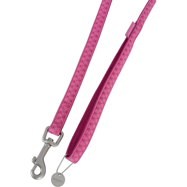 Laisse Mac leather - 15mm - L1,20m - Fuchsia