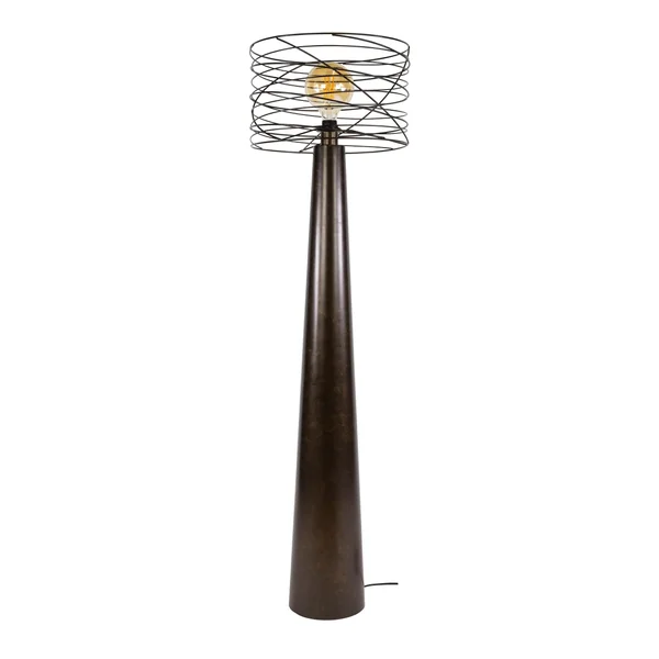 Lampadaire de salon métal marron pied conique RALF