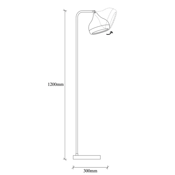 Lampadaire design noir et doré à tête orientable SILE