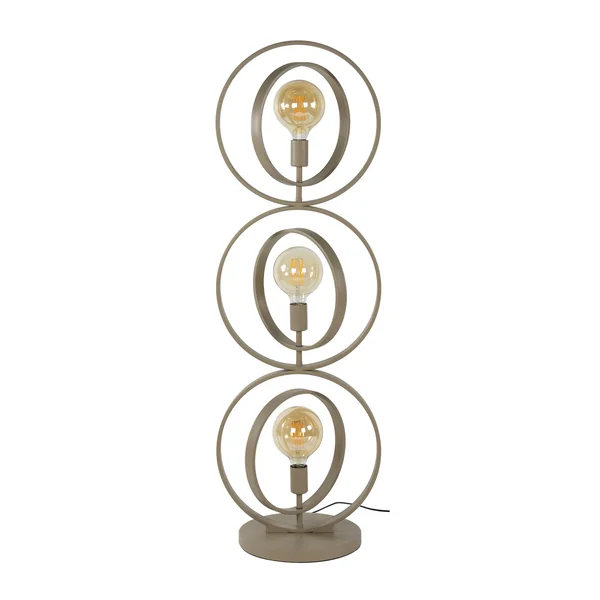 Lampadaire moderne beige mat, 3 anneaux pivotants TRIBECA