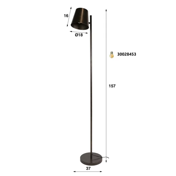 Lampadaire réglable métal brun 1 abat-jour NIAGARA