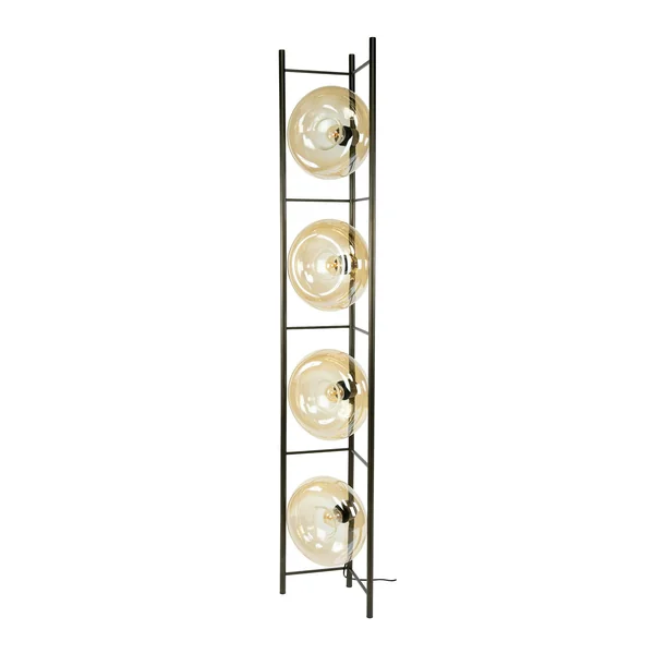 Lampadaire vintage anneaux en verre ambré NIAGARA