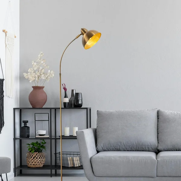 Lampadaire vintage cuivré avec abat-jour orientable SILE