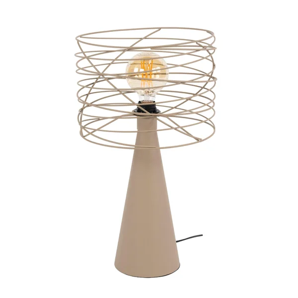 Lampe de salon métal beige pied conique RALF