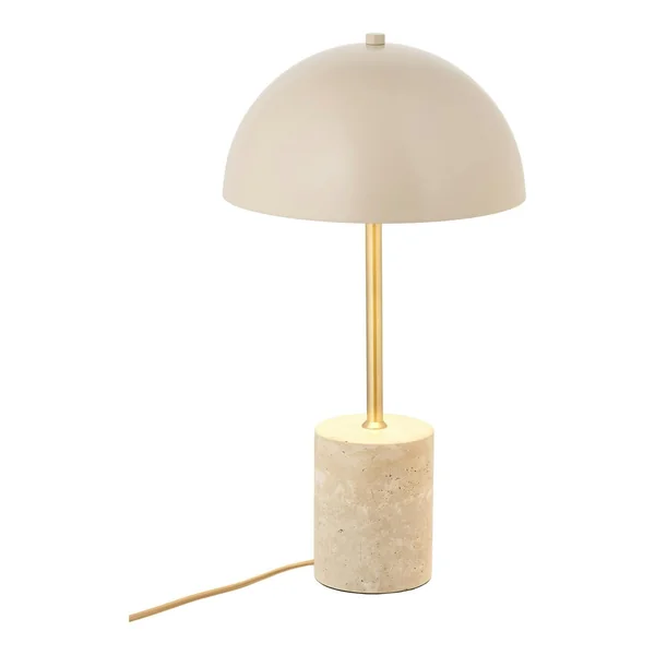 Lampe de table design marbre beige et métal doré KARS