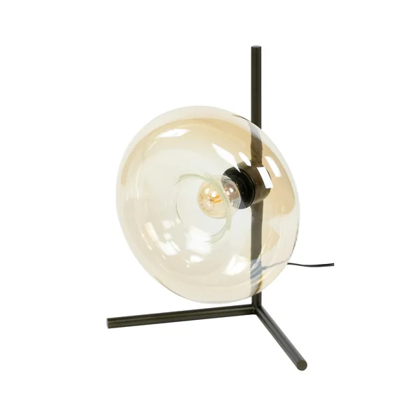 Lampe de table vintage anneau en verre ambré NIAGARA
