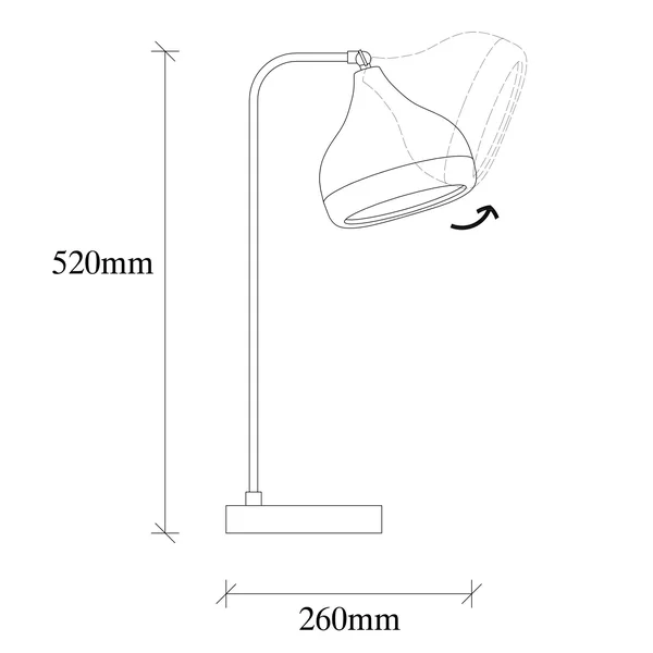 Lampe à poser design noir & cuivre, abat-jour orientable SILE