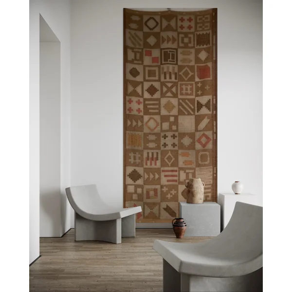 Large Abstract Wool Wall Tapestry, Sweden, 1988