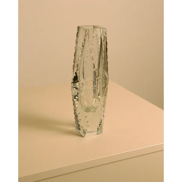 Large "Cut Diamond" vase by Flavio Poli for Seguso, 1980s