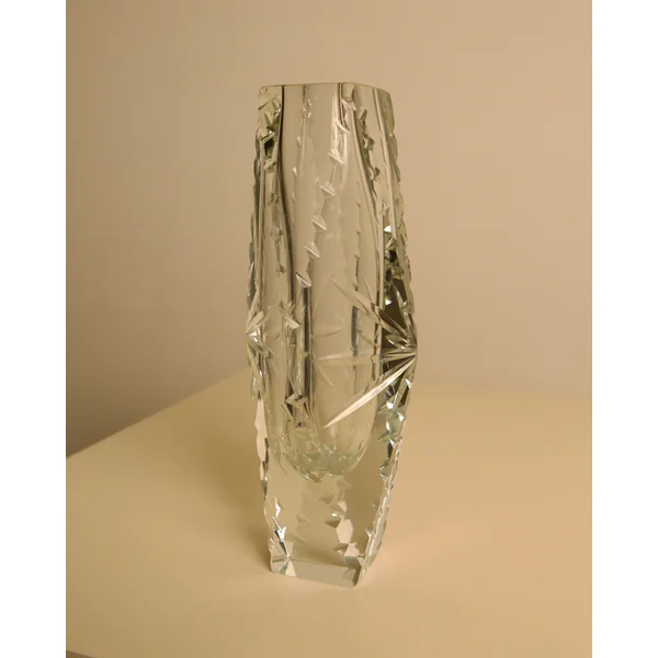 Large "Cut Diamond" vase by Flavio Poli for Seguso, 1980s