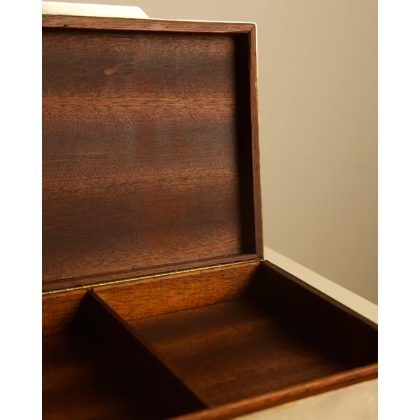 Large Italian metal and brass box with a wooden interior, 70s