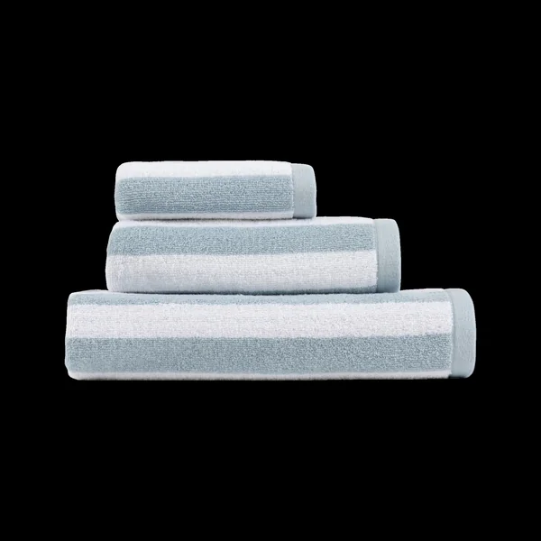 LASA HOME Serviette de bain coton recyclé Lucia - Bleu - 100 x 150 cm