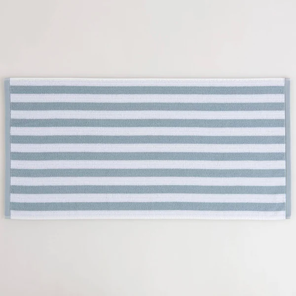 LASA HOME Serviette de bain coton recyclé Lucia - Bleu - 70 x 140 cm