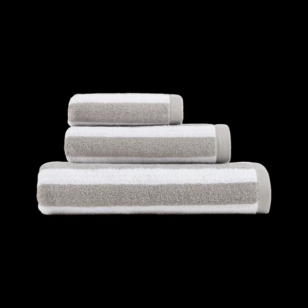 LASA HOME Serviette de bain coton recyclé Lucia - Gris - 70 x 140 cm