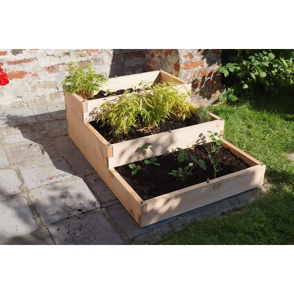 LE CARRE FANTASTIK Carré potager en bois 3 bacs et 3 niveaux, Big Triptik