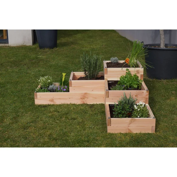 LE CARRE FANTASTIK Carré potager en bois 5 bacs et 3 niveaux, Volcanik