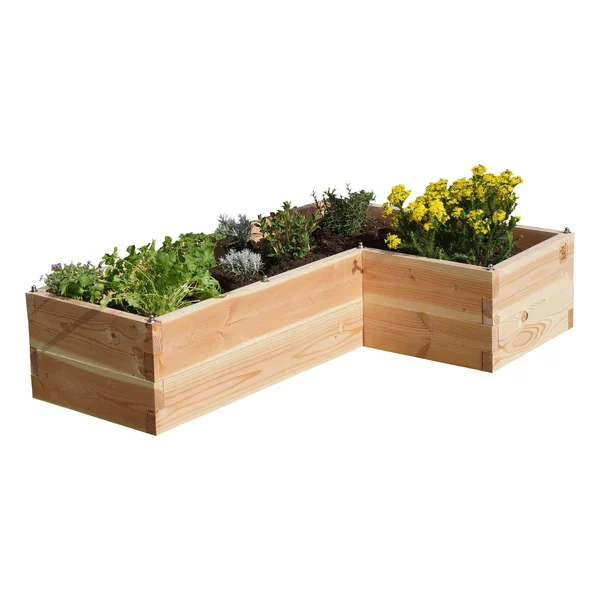 LE CARRE FANTASTIK Carré potager en bois forme L , Sympatik