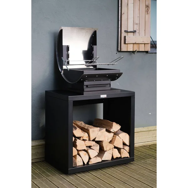 LE MARQUIER Meuble Cuisson Ouvert pour Cuisine d'Extérieur 80 x 55 cm en Acier Noir